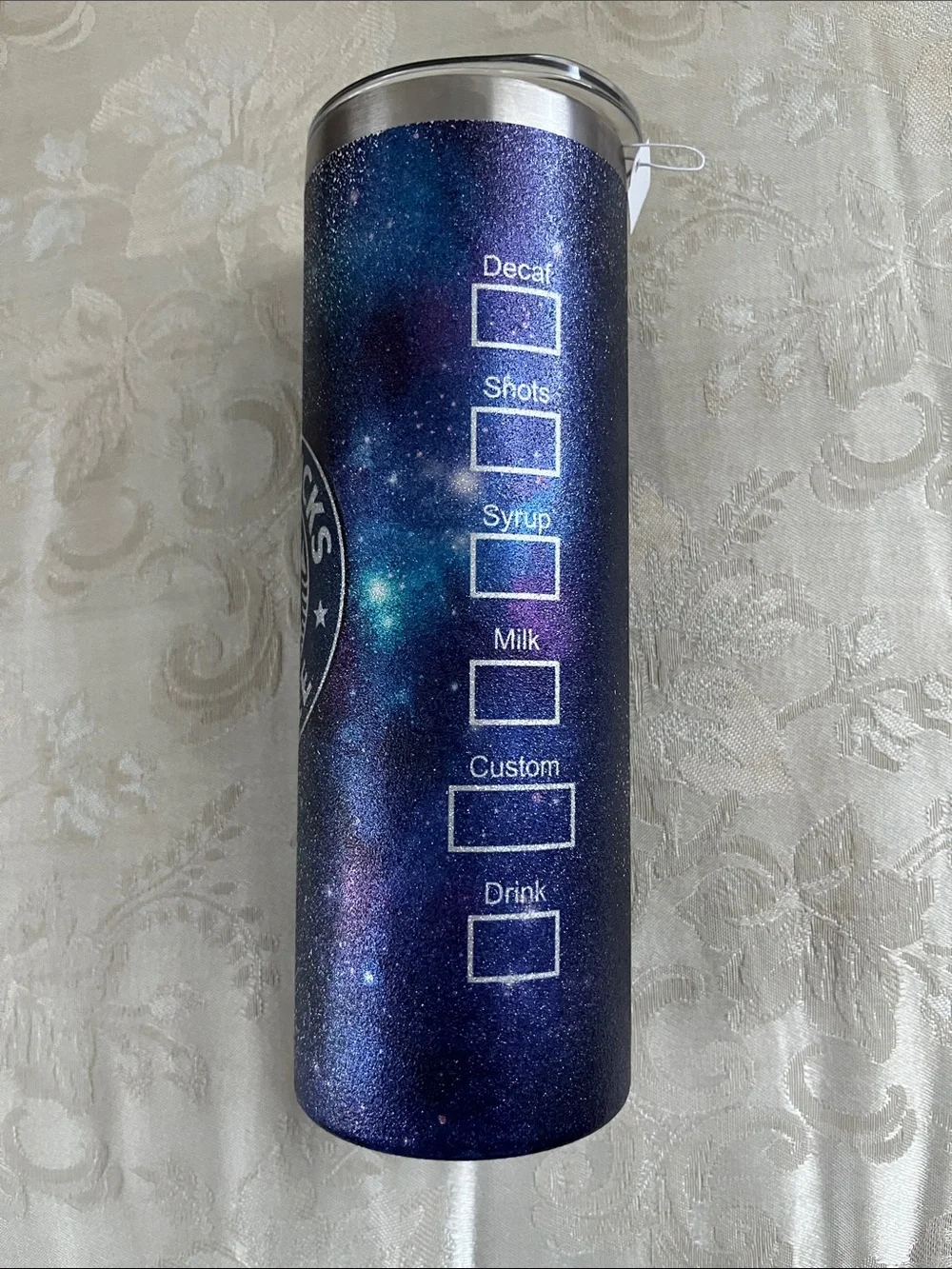 Starbucks Tumbler w/ straw and cleaning brush - Galaxy Design